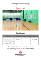 Sports Hall Specification