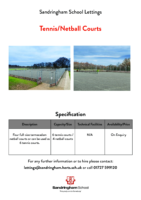 Tennis/NetballCourts Specification