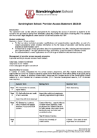 Sandringham School Provider Access Statement 2023-24
