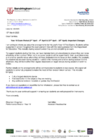 182_2025 – Year 10 Exam Period (2nd April – 4th April & 22nd April – 25th April): Important Changes