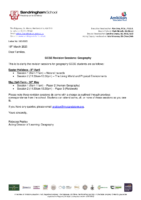 193_2025 – GCSE Revision Sessions: Geography